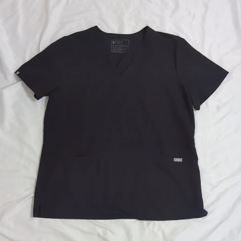 Figs Casma Three-Pocket Scrub Top, Color Black Size XL - Picture 5 of 15